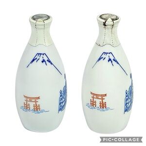 (2) Vintage 1930-40s Kamotsuru Sake Bottles